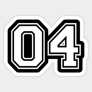 JERESEY NUMBER 04 Sticker